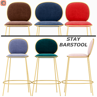 Stay Barstool: Stylish and Comfortable Seating 3D model image 1 