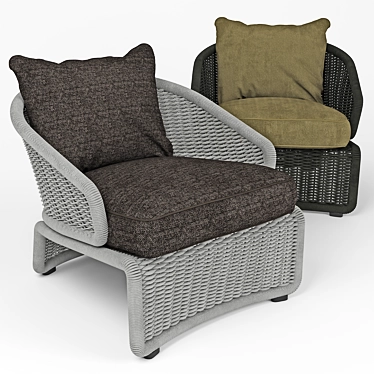 HALLEY "OUTDOOR" MINOTTI Armchair: Stylish Comfort for Your Outdoor Space 3D model image 1 