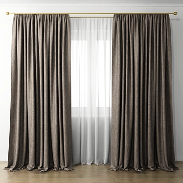 Classic Window Curtain Set 3D model image 1 