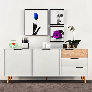 Modern Minimalist Console Table 3D model image 1 