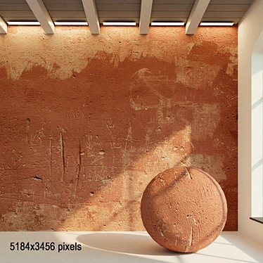 Aged Plaster Textured Wall 3D model image 1 