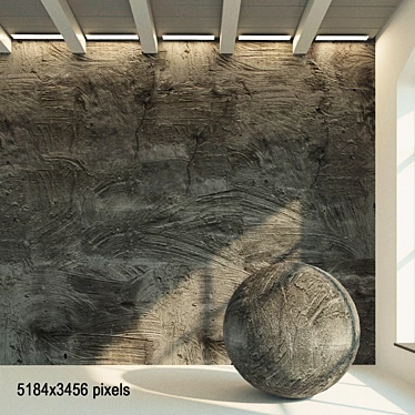 Seamless Old Concrete Wall 3D model image 1 