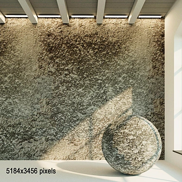 Authentic Aged Concrete Wall 3D model image 1 