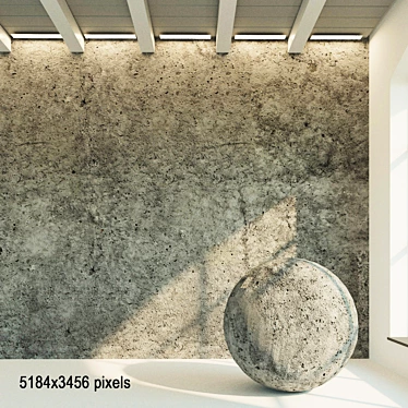 Authentic Aged Concrete Wall 3D model image 1 