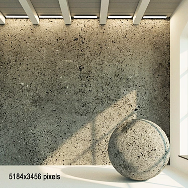 Authentic Aged Concrete Wall 3D model image 1 