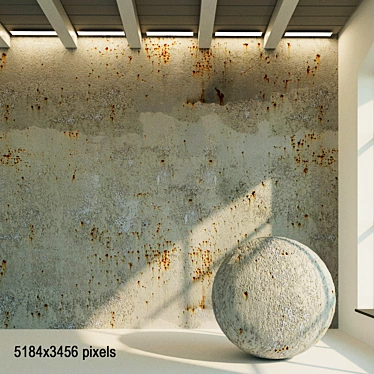 Vintage Concrete Wall Texture 3D model image 1 