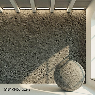 Concrete Wall: Aged Texture - 48 3D model image 1 