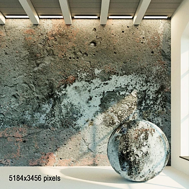 Seamless Old Concrete Wall 3D model image 1 