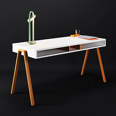 Vanny Rewritable Desk: Modern Design & Versatile Functionality 3D model image 1 