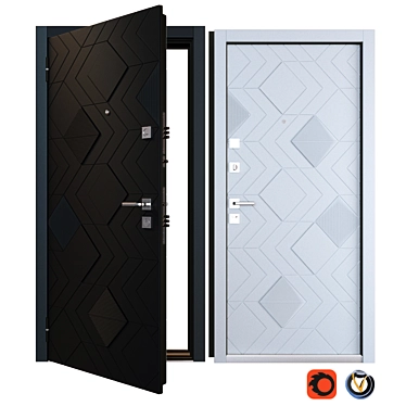 Andora Metal Entrance Door: Secure and Stylish 3D model image 1 