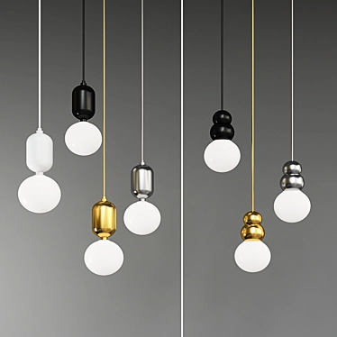 Elegant Glass Ball Pendant Lights 3D model image 1 