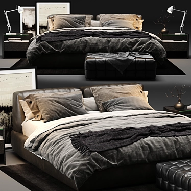 Elegance personified: Poliform Bolton Bed 3D model image 1 