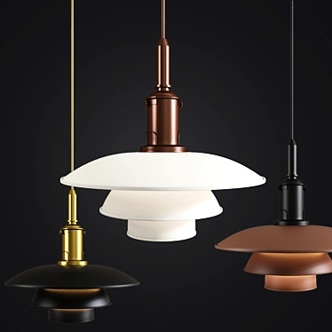 Vibrant Colored Louis Poulsen Pendant Lamp 3D model image 1 