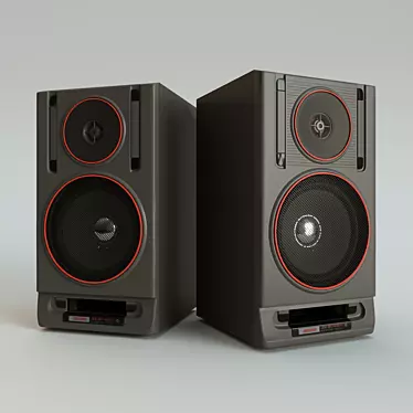 Vintage Vega Acoustic Speakers 3D model image 1 