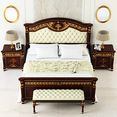 Luxurious Valderamobili Luigi XVI Bedroom Set 3D model image 1 