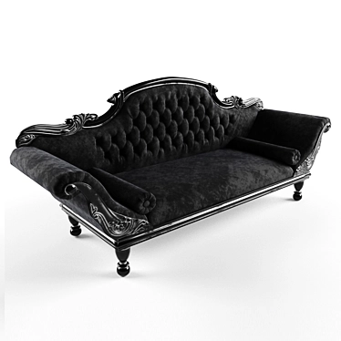 Luxury Colonial Black Silver Chaise Longue 3D model image 1 