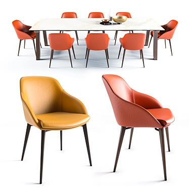 Modern Chic Galera Chair Set 3D model image 1 