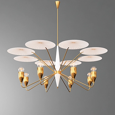 Elegant Glass Pendant Lighting 3D model image 1 