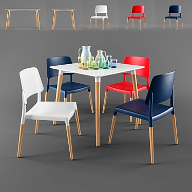 Halmar Socrates Dining Set 3D model image 1 