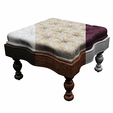 Victorian Style Textured Pouf 3D model image 1 