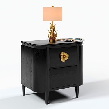 Elegance in Bloom: Briallen Nightstand & Longleaf Table Lamp 3D model image 1 