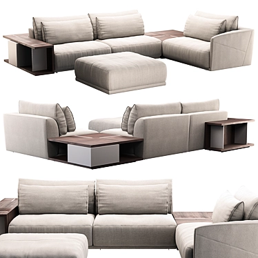 Natuzzi Long Beach: Elegant and Versatile Sofa 3D model image 1 