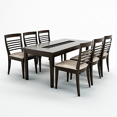 Elegant Dining Set: Antrandes Tables & Chairs 3D model image 1 