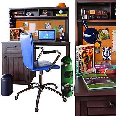 Teenage Workspace: Study & Play in Style! 3D model image 1 
