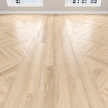 Mountain Oak Parquet, 3 Designs: Herringbone, Linear, Chevron 3D model image 1 