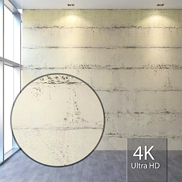 Seamless 4K Concrete Wall 3D model image 1 