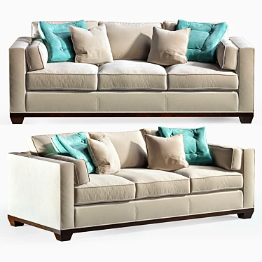 Elegant Reeded Base Sofa by BARBARA BARRY 3D model image 1 