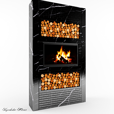 Modern Fireplace Design 3D model image 1 