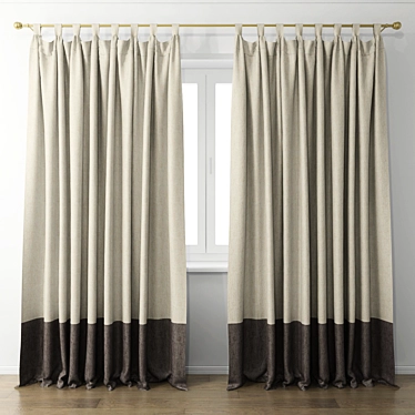 Elegant Window Curtains 3D model image 1 