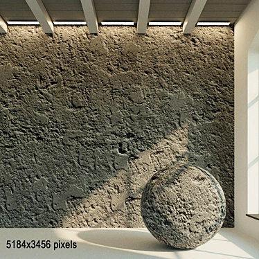 Title: Aged Plaster. Vintage Wall. 3D Texture. 3D model image 1 