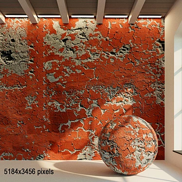 Aged Painted Wall Texture 3D model image 1 