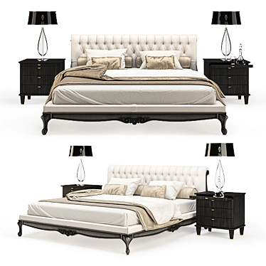 Luxurious Italian Angelo Cappellini SANSONE Bed 3D model image 1 