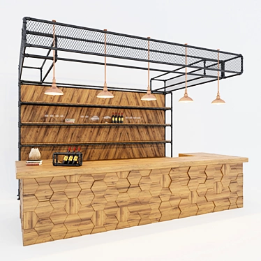 Modern Loft Bar Design 3D model image 1 