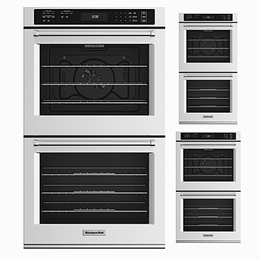 KitchenAid Double Wall Ovens - Convenient and Stylish 3D model image 1 