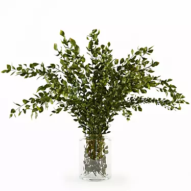 Artistic Vase with Branches 3D model image 1 