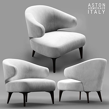 Elegant Aston White Armchair 3D model image 1 