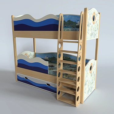 Title: Kids' Dreamland Bunk Bed 3D model image 1 