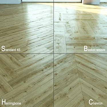 Natural Wood Parquet Flooring 3D model image 1 