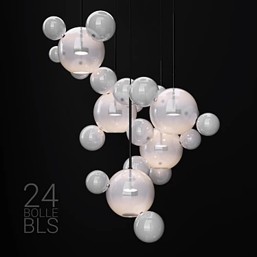 Frosted Black BOLLE 24 Bubble Pendant 3D model image 1 