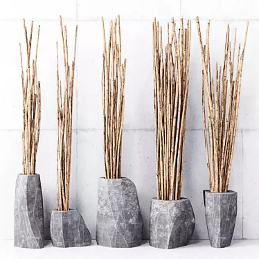 Elegant Branch Vases: Natural Beauty 3D model image 1 