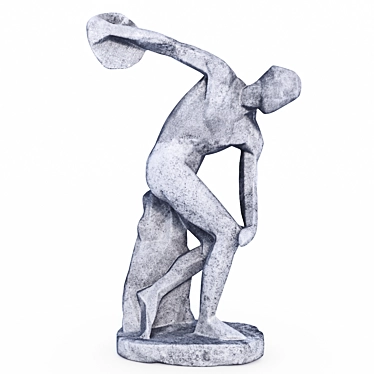 Low Poly Discobolus Statue 3D model image 1 