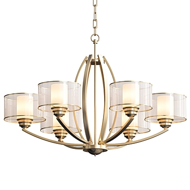 Elegant Metal Gold Chandelier 3D model image 1 