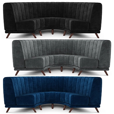 Luxury Velvet Sofa: Modern Elegance 3D model image 1 