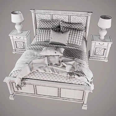 Bolanburg Queen Bed Set with Nightstands 3D model image 1 