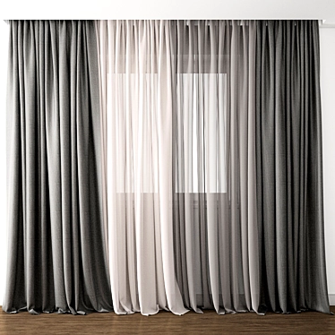 Exquisite Curtain Model: 3ds Max & OBJ Archive 3D model image 1 