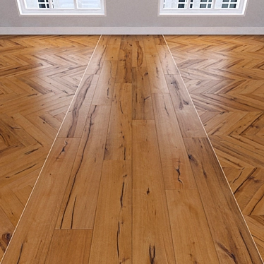 Oak Parquet Flooring: Herringbone, Linear, Chevron 3D model image 1 